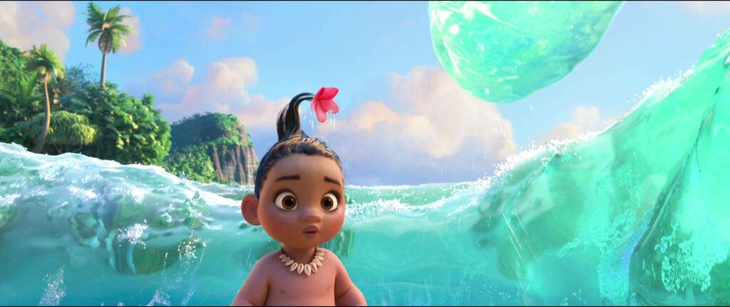 Vibrant Baby Moana Wallpaper: Tropical Ocean & Sparkling Waves