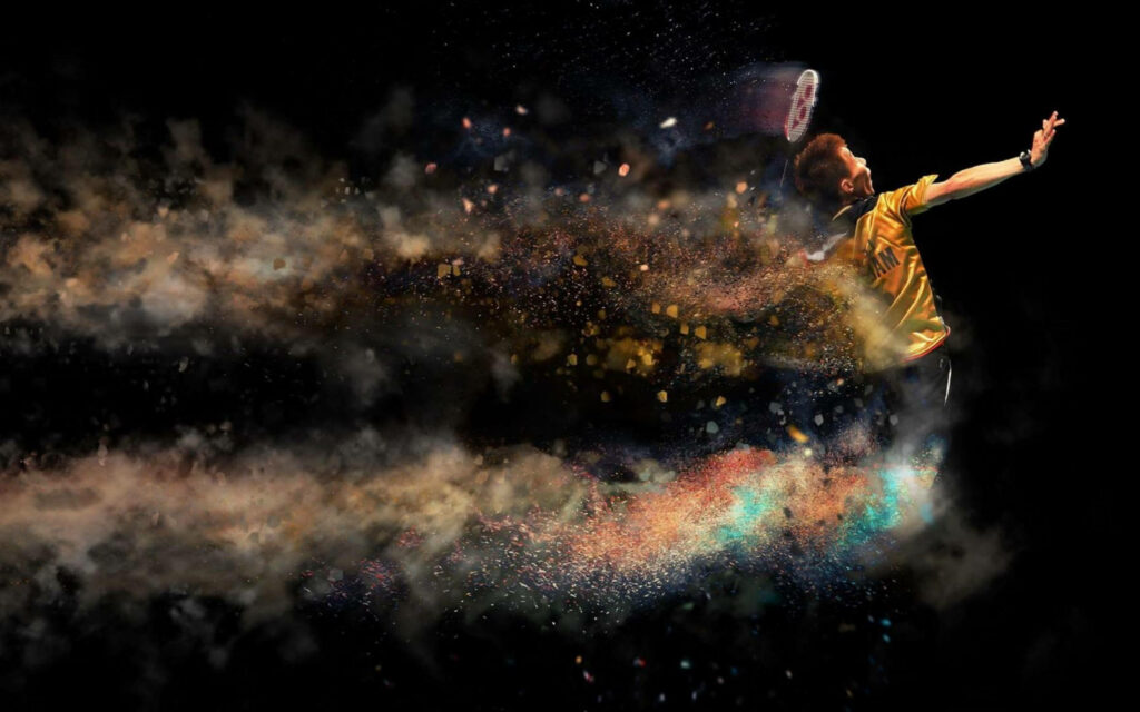 Vibrant Badminton: Exploring Dynamism with Digital Artistry Wallpaper