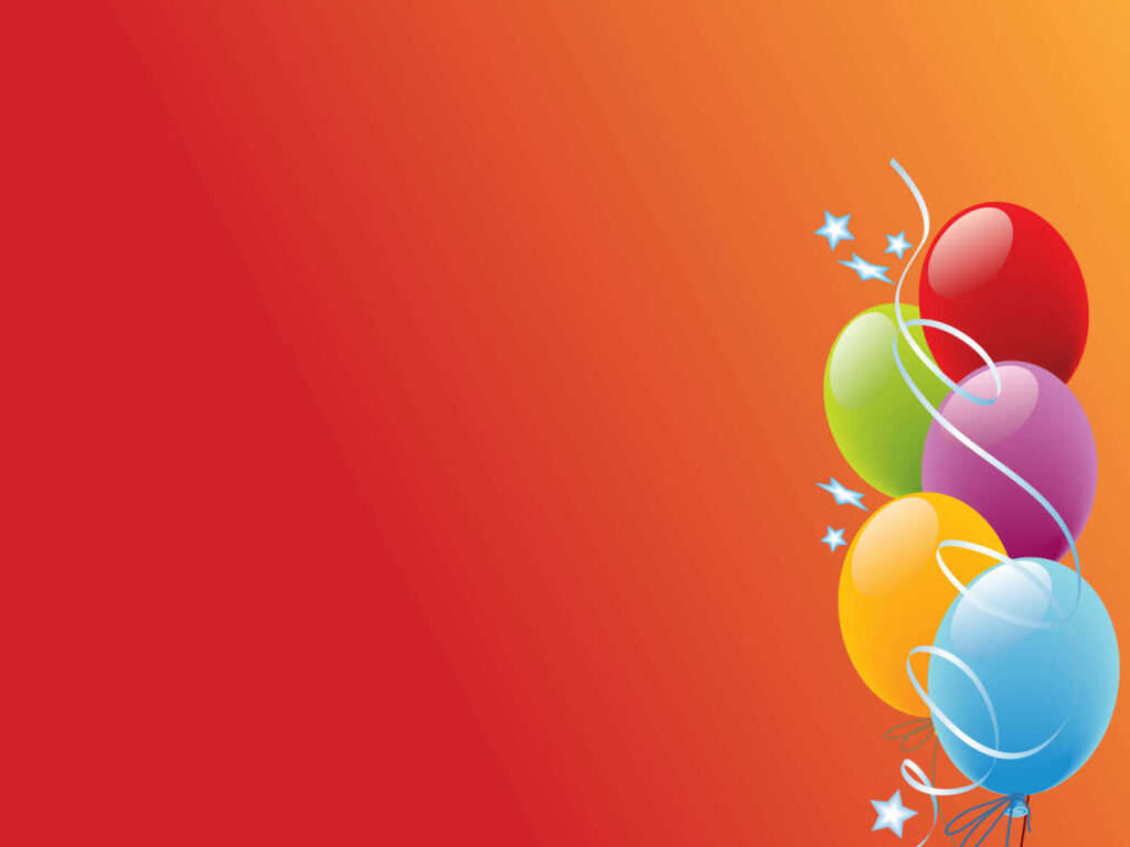 Festive Balloons Wallpaper with Cheerful Orange Gradient Background