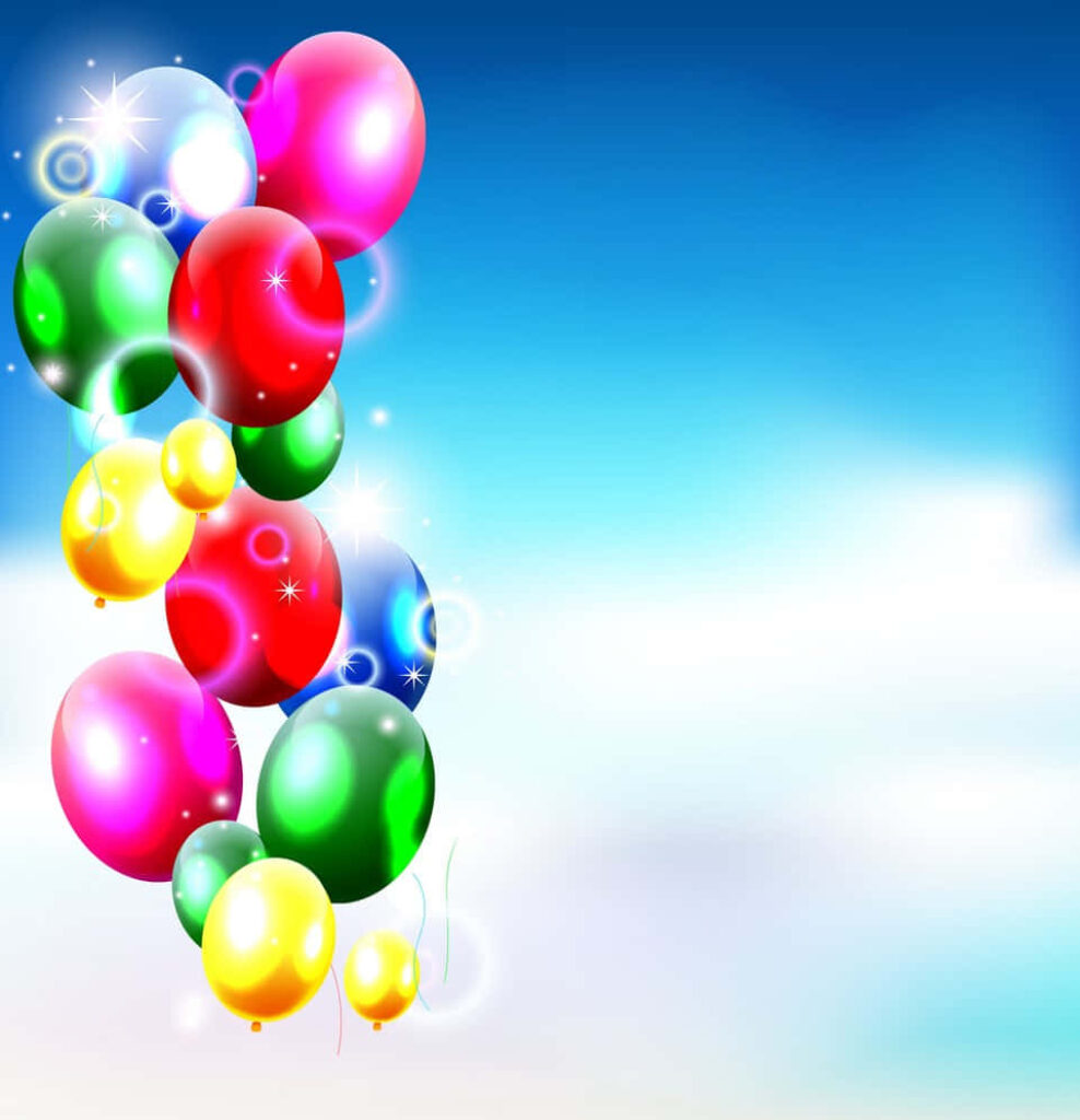Cheerful Balloon Wallpaper: Festive Background for Birthday Celebrations
