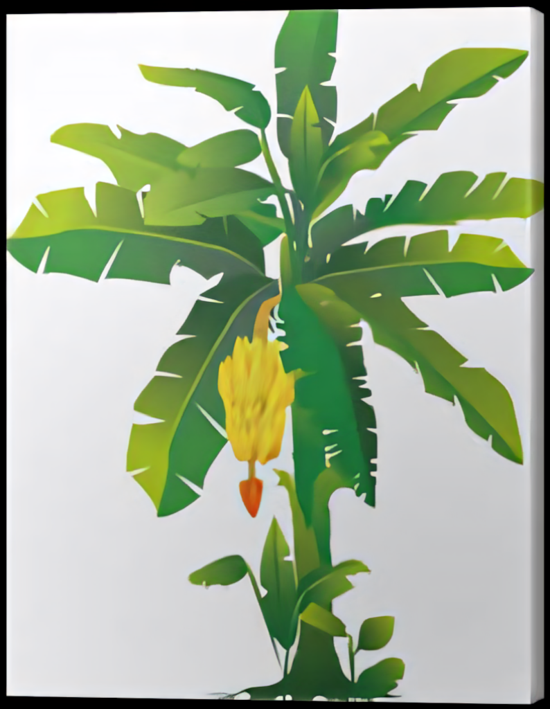 Vibrant Tropical Banana Plant Wallpaper - Artistic Green Background