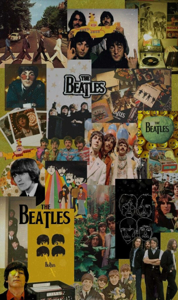 Vibrant Beatles Collage Wallpaper: Iconic Moments & Albums