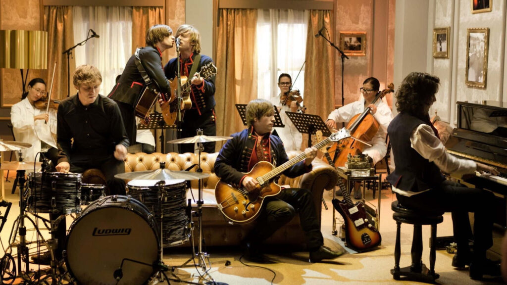 Vibrant Beatles Living Room Art: Musical Legacy Wallpaper
