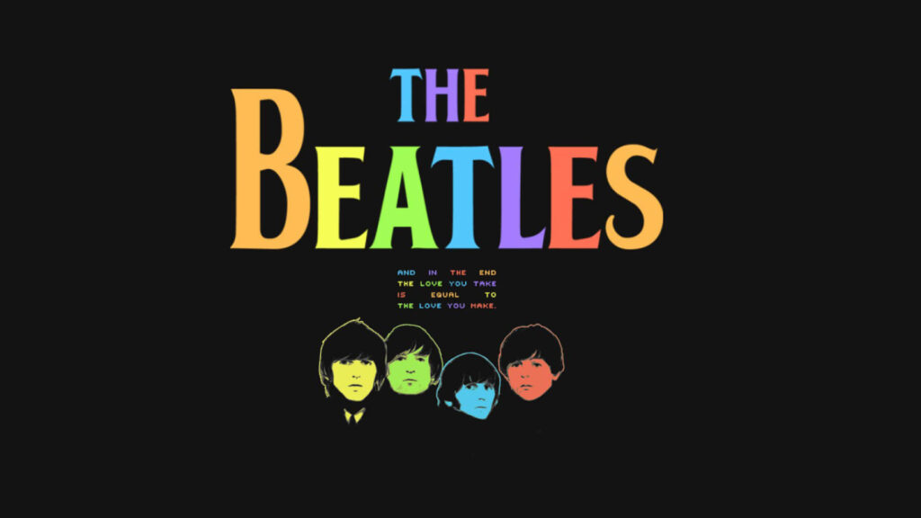 Vibrant Beatles Wallpaper: Colorful Portraits & Timeless Love Message