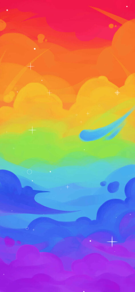 Vibrant Delights: Captivating Rainbow Mobile Background Wallpaper