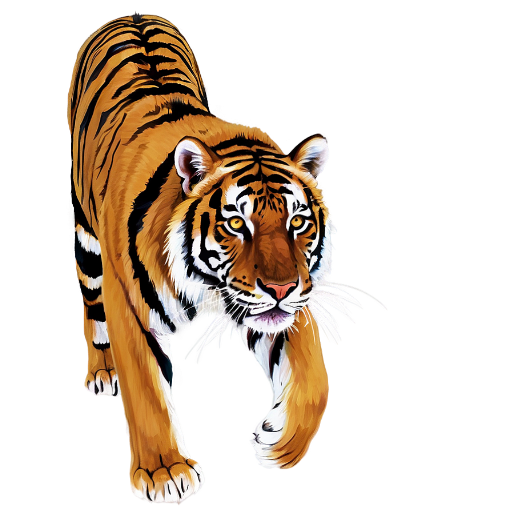 Digitally Rendered Bengal Tiger Wallpaper on Soft Brown Background