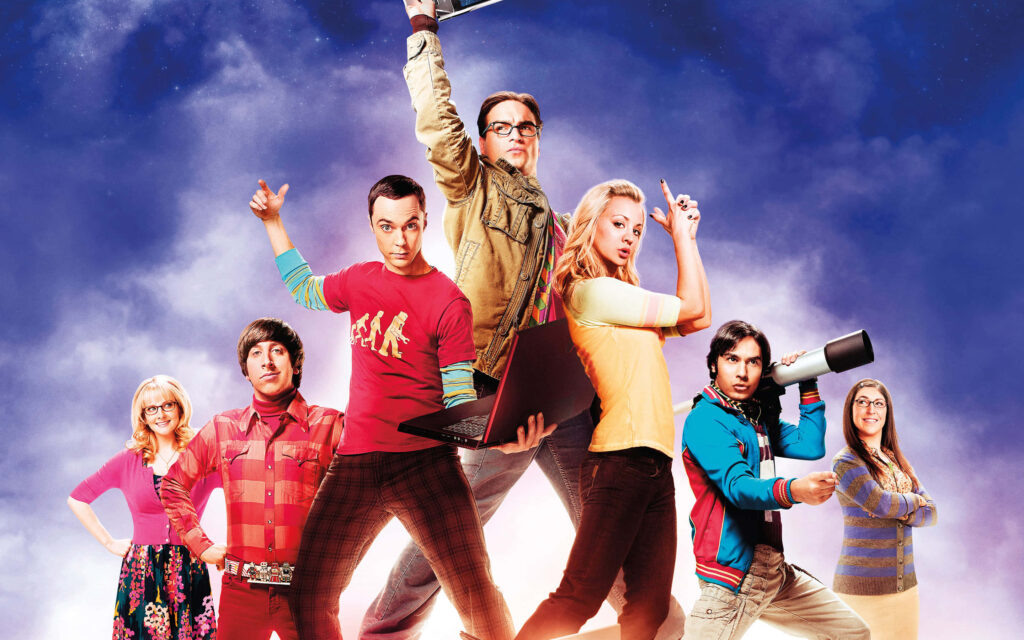 Vibrant Big Bang Theory Wallpaper: Quirky Cast in Cosmic Poses