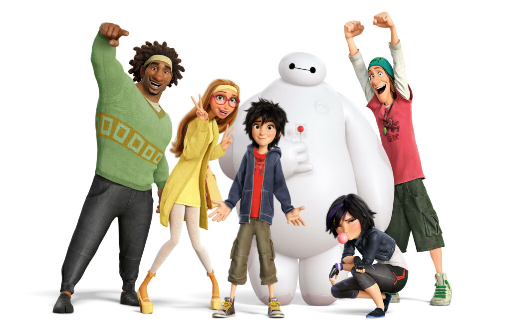 Big Hero 6 Wallpaper: Colorful Team Spirit on Clean White Background