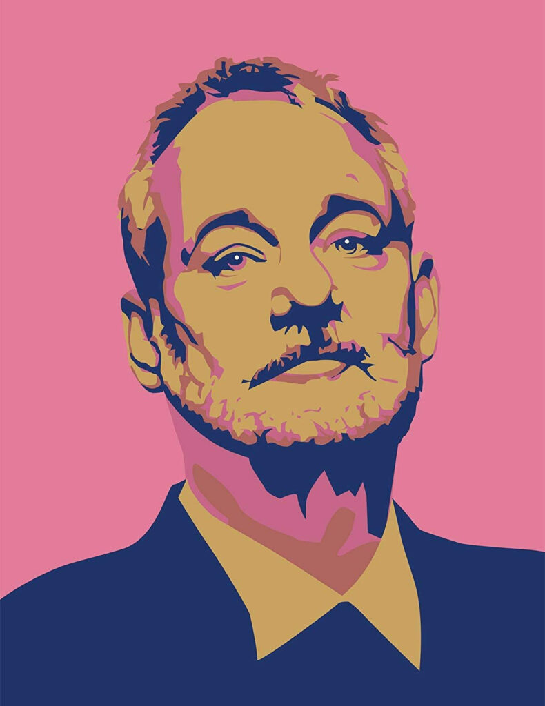 Vibrant Bill Murray Vector Art Wallpaper - Bold Colors & Modern Design