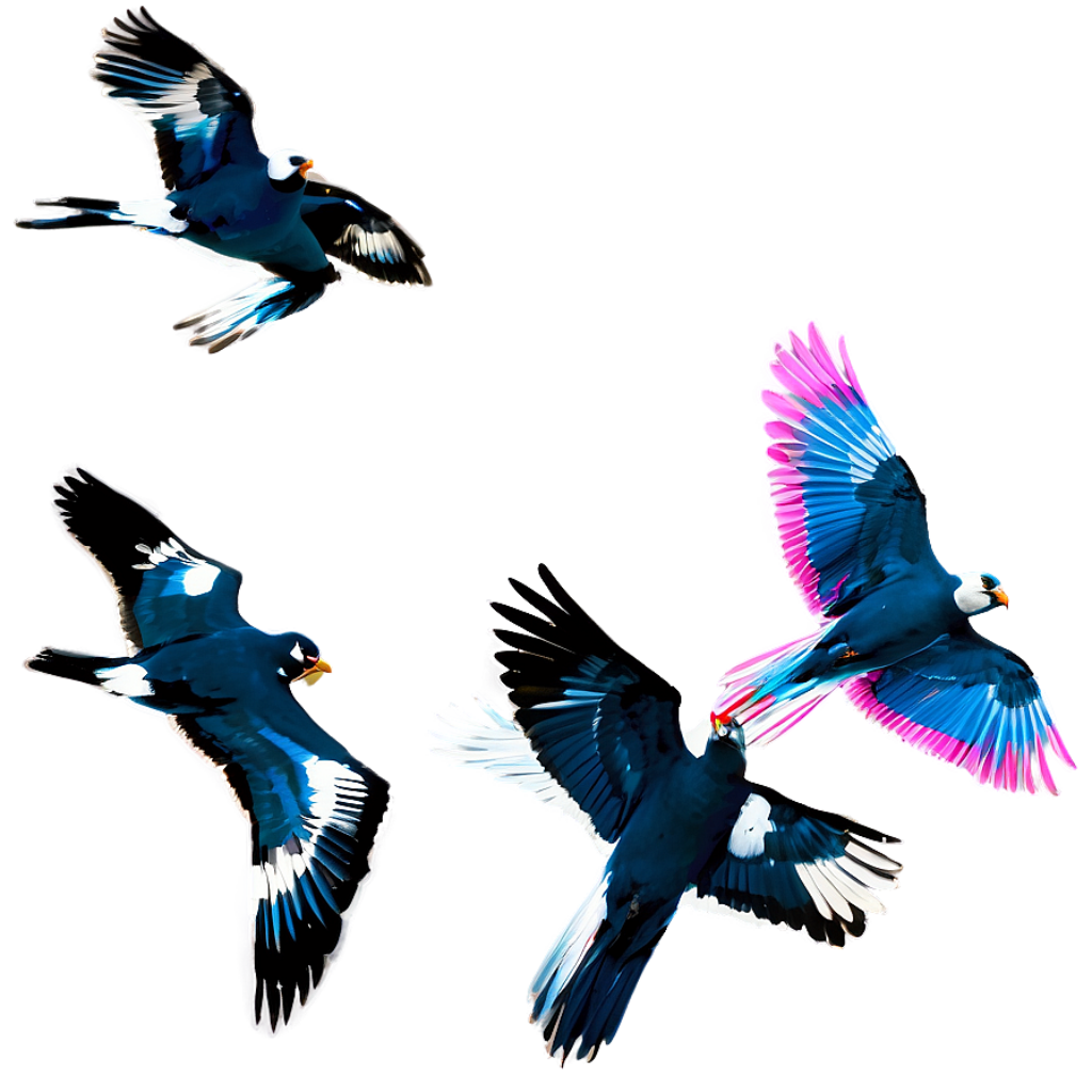 Dynamic Bird Flock Wallpaper with Gradient Background & Glowing Accents