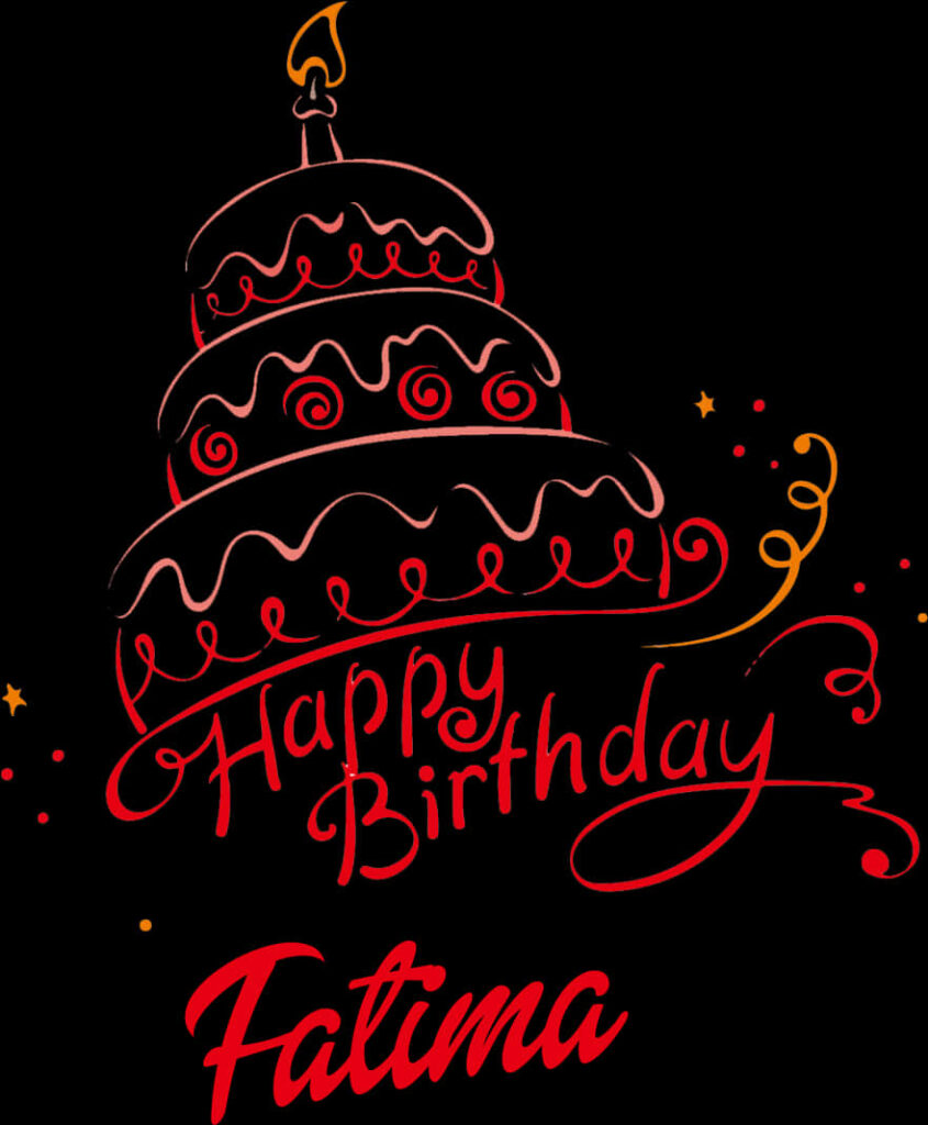 Vibrant Multi-Tiered Birthday Cake Illustration for Fatima Wallpaper