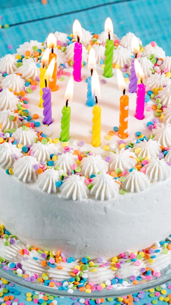 Vibrant Birthday Cake Wallpaper for Festive Celebrations