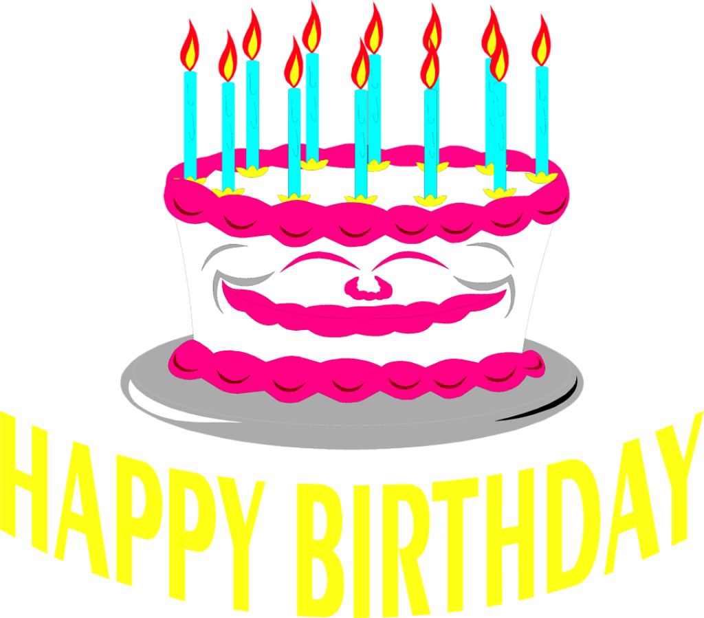 Vibrant Birthday Cake Wallpaper with Pink Frosting & Lit Candles