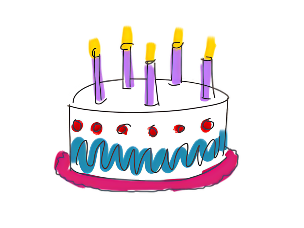 Vibrant Birthday Cake Wallpaper with Colorful Icing & Tall Candles