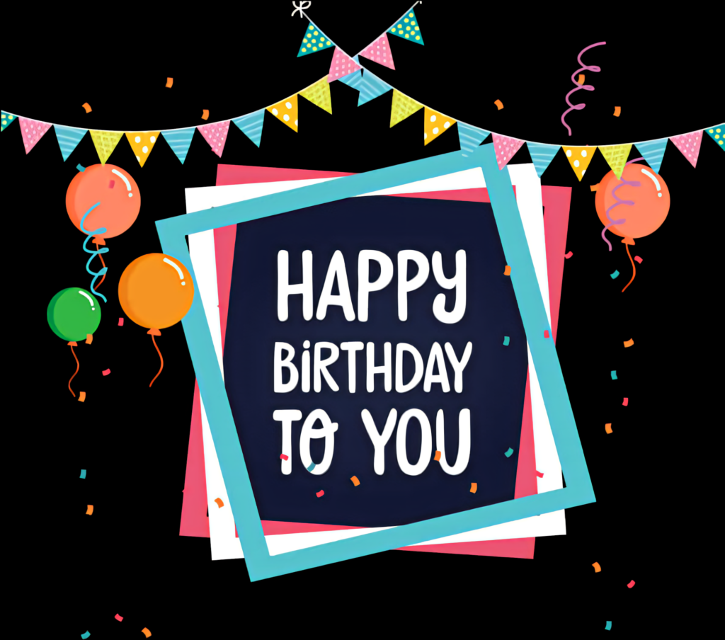 Vibrant Birthday Graphic with Balloons & Confetti - Happy Birthday! Wallpaper
