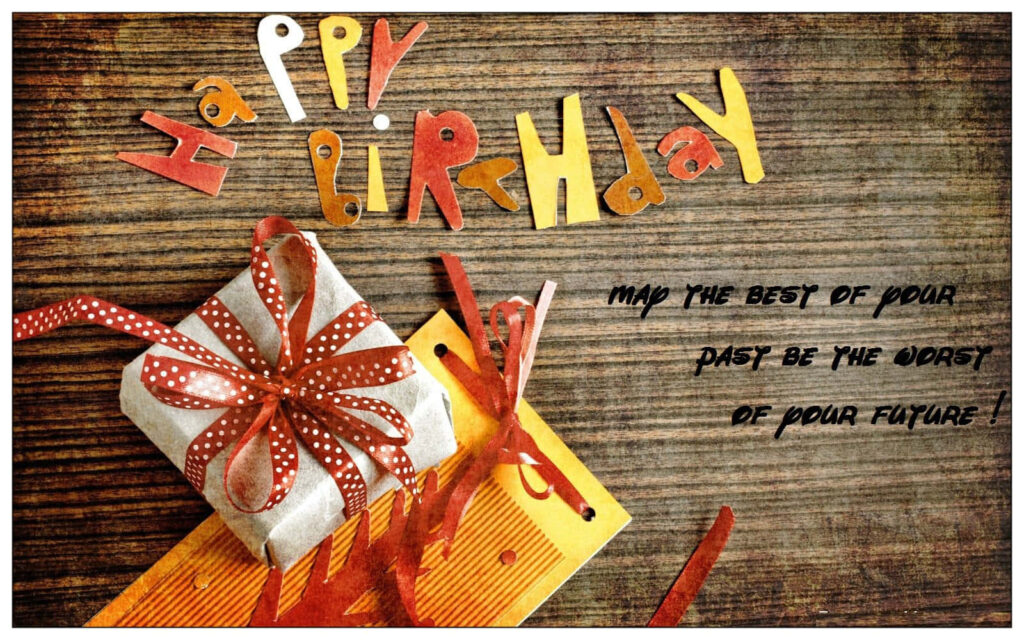 Festive Birthday Wallpaper with Gift & Cheerful Colors