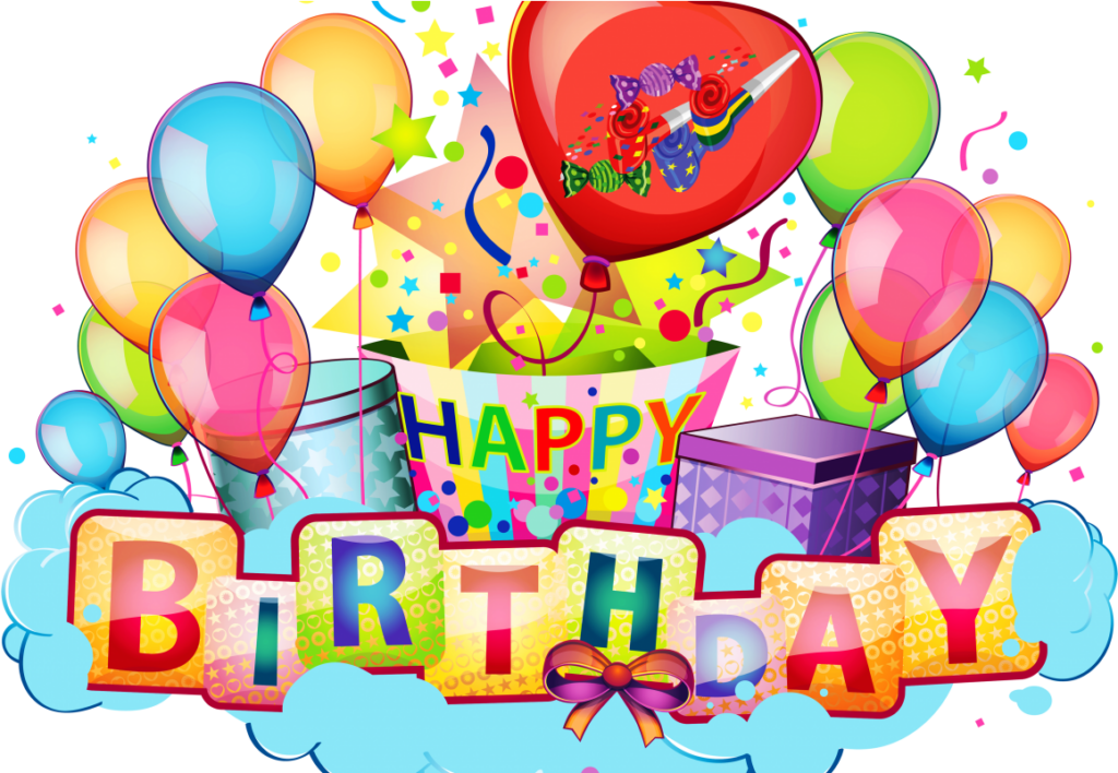 Joyful Birthday Celebration Background with Colorful Balloons & Gifts Wallpaper