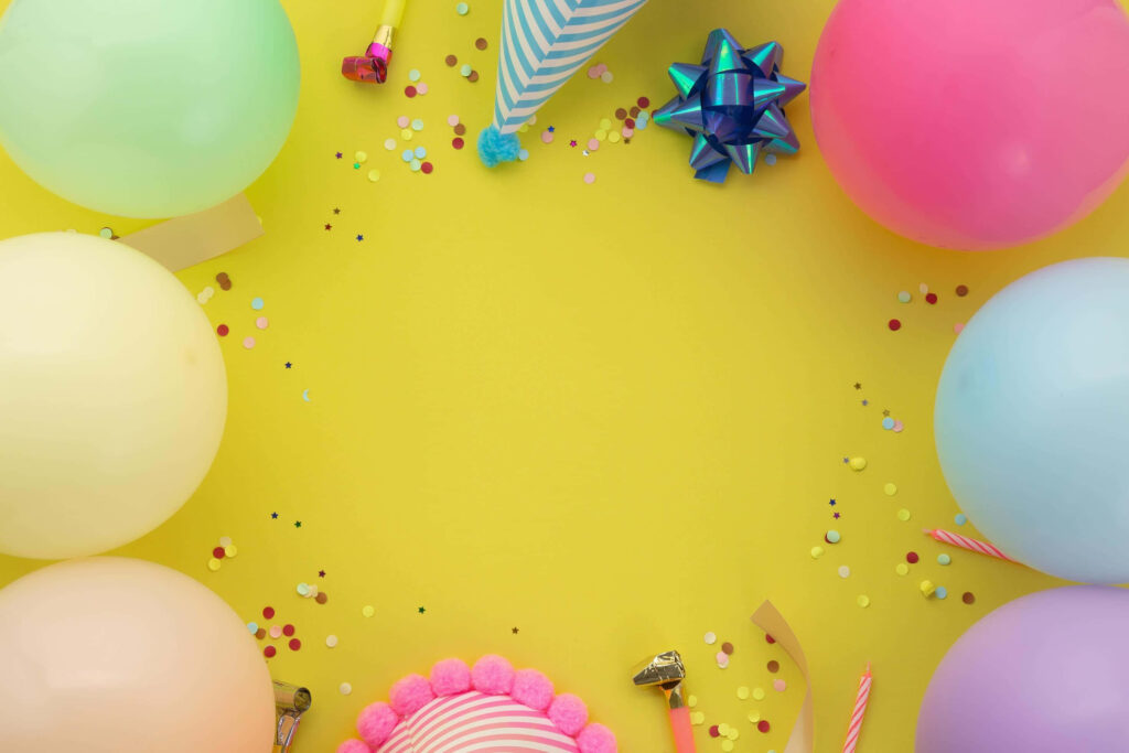 Vibrant Birthday Wallpaper: Colorful Balloons & Confetti Background