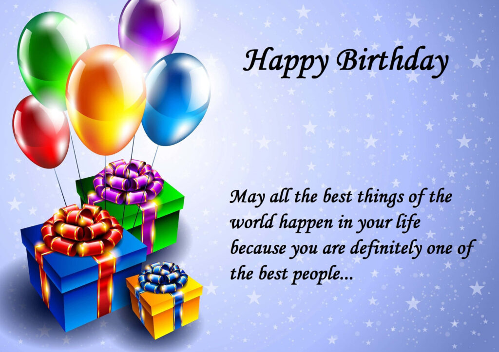 Colorful Balloon Birthday Wallpaper with Warm Wishes & Starry Background