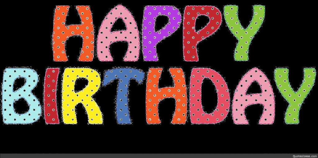 Colorful Happy Birthday Wallpaper on Black Background