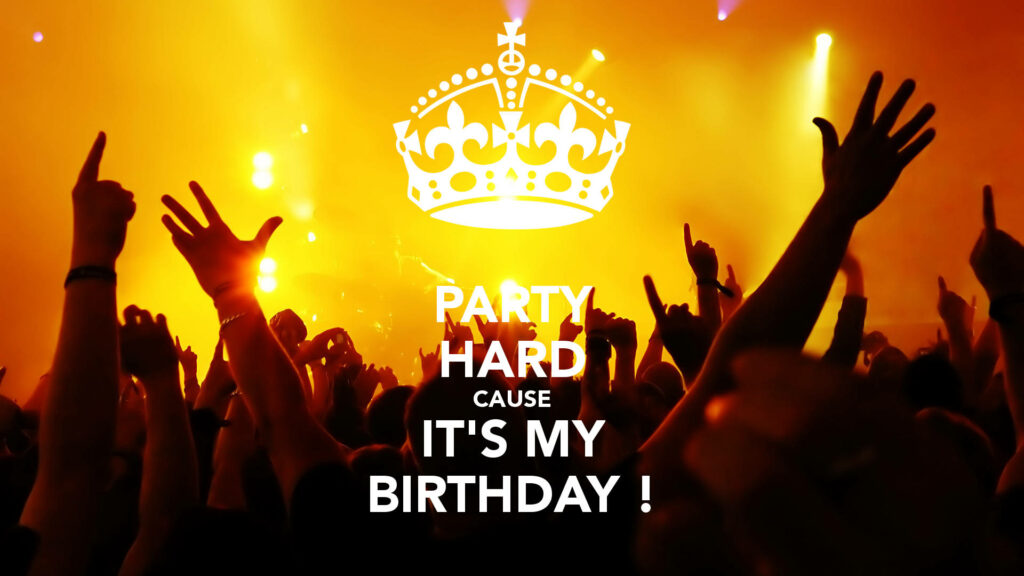 Exciting Birthday Wallpaper: Colorful Crowd & Party Mood!