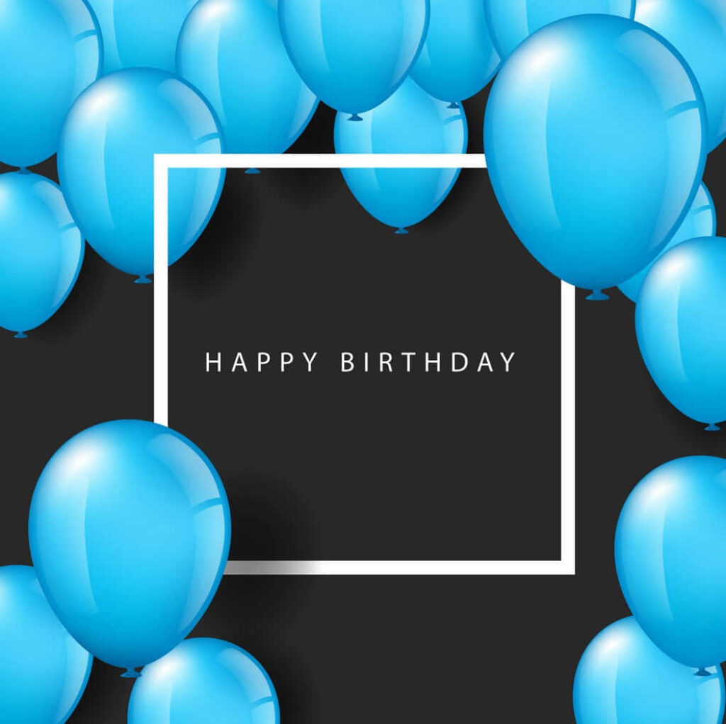 Vibrant Birthday Wallpaper: Cheerful Balloons on Sleek Black Background