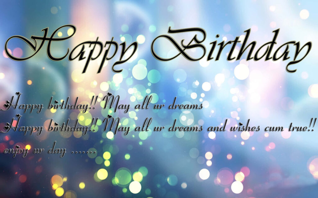 Festive Birthday Wallpaper with Vibrant Bokeh & Elegant Wishes