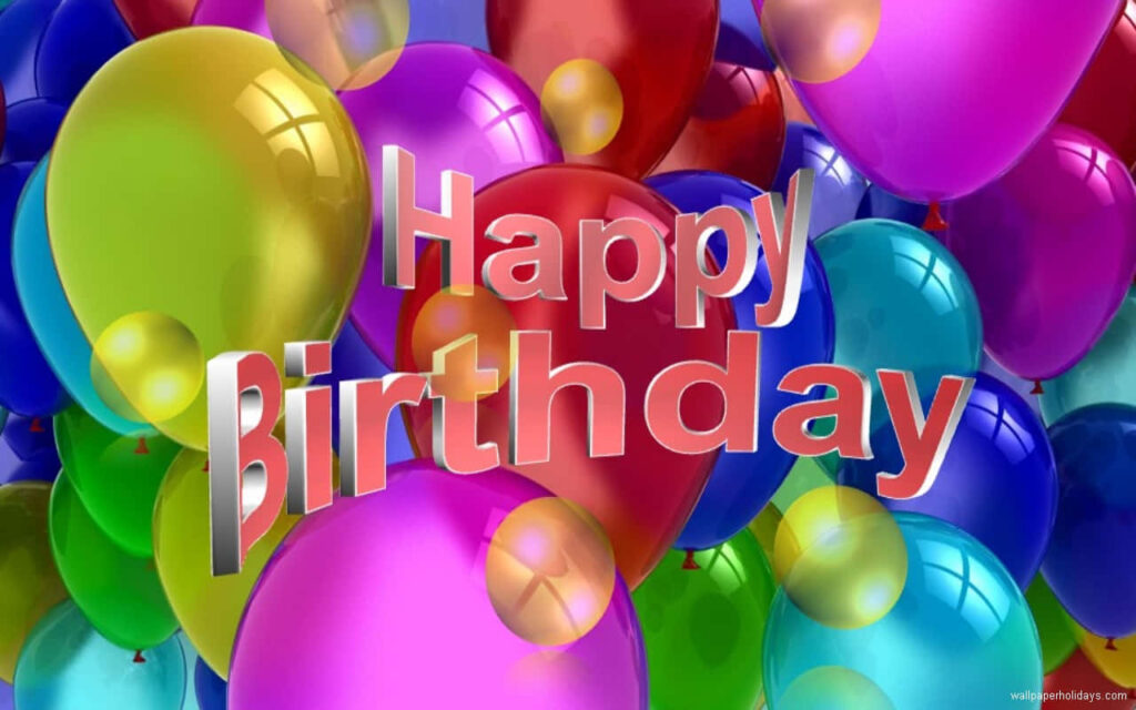 Festive Happy Birthday Balloon Wallpaper - Colorful Celebration Background