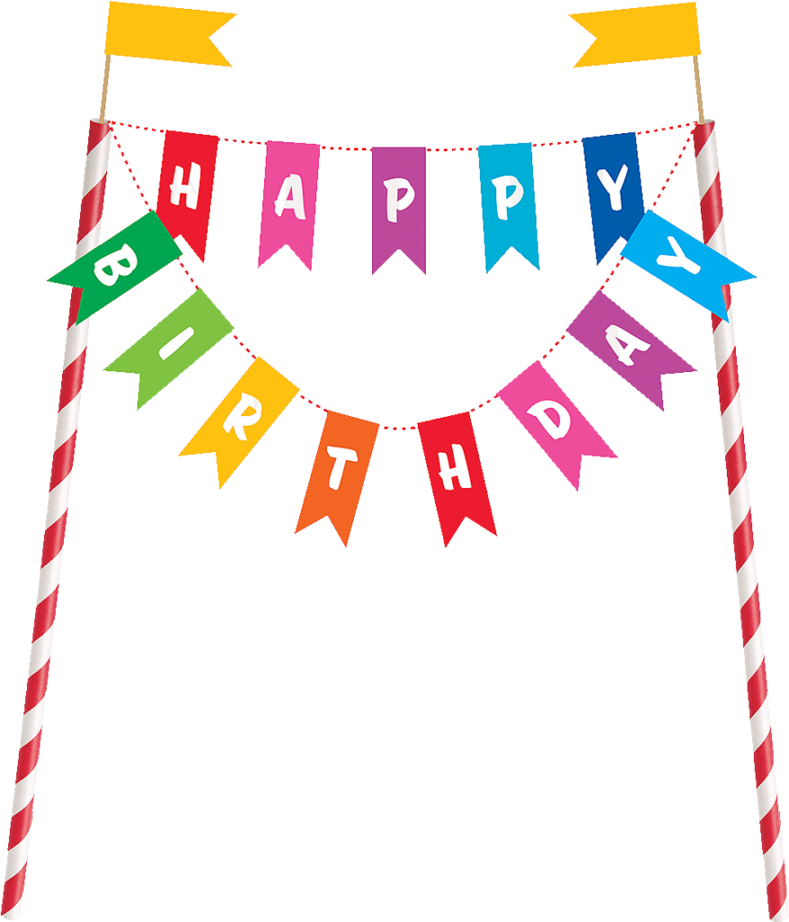 Vibrant Happy Birthday Wallpaper with Colorful Banners & Flags