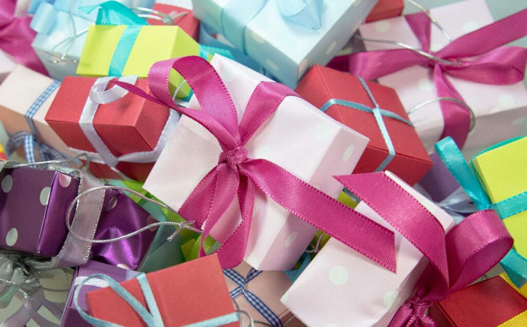 Vibrant Birthday Wallpaper with Assorted Colorful Gift Boxes