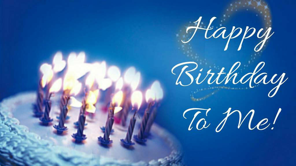 Vibrant Birthday Wallpaper: Lit Cake & Stylish 'Happy Birthday To Me!'