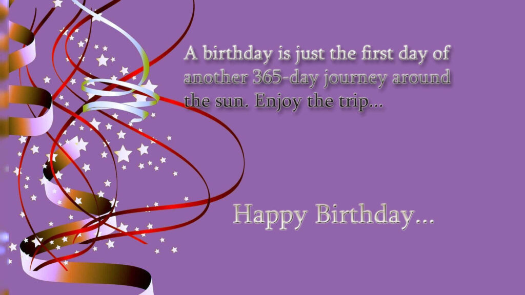 Vibrant Birthday Wallpaper with Ribbons, Confetti & Joyful Message