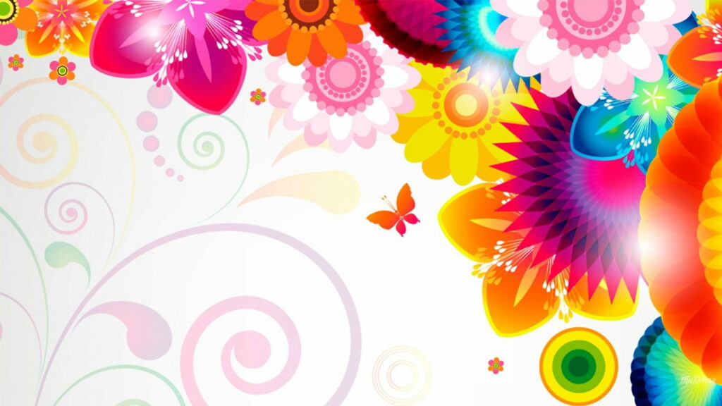 Euphoric Blooms: An Enchanting Symphony of Luminosity in an Abstract Floral Wonderland Wallpaper