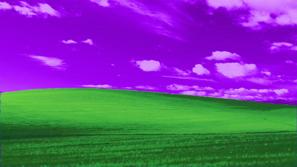 Windows Serenity: Recycling Bliss with Dreamy Vaporwave Aesthetics Wallpaper