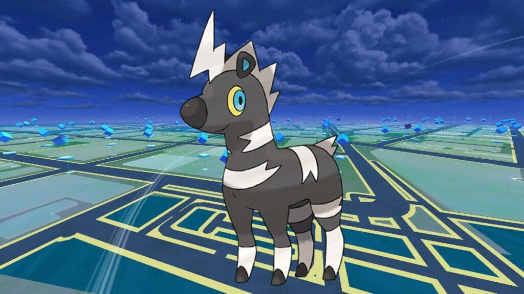 Vibrant Blitzle Pokémon Wallpaper with Pokémon GO Map Background