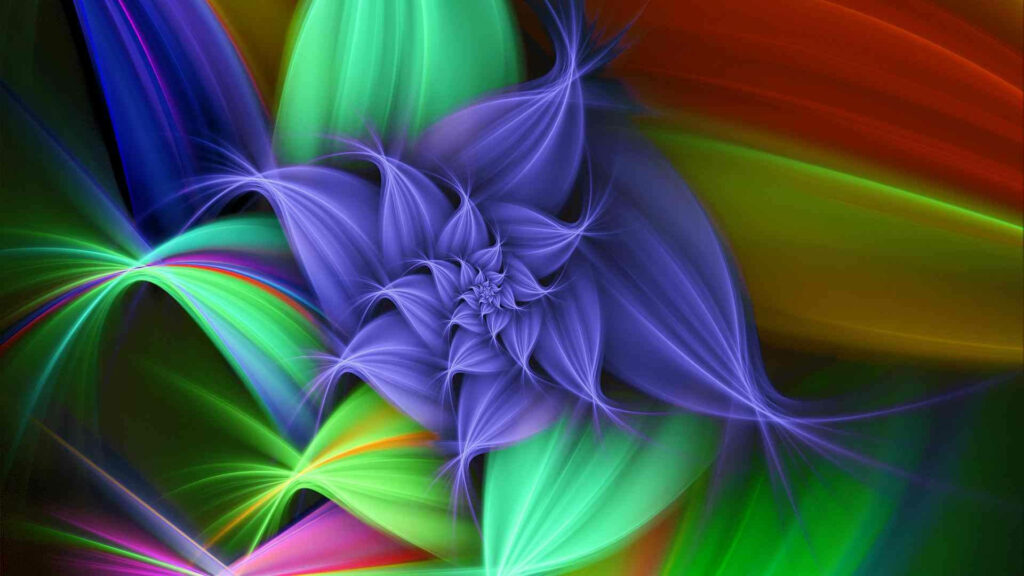 Blooming Bright: An HD Wallpaper of Vibrant Abstract Flowers on Full Desktop Screen