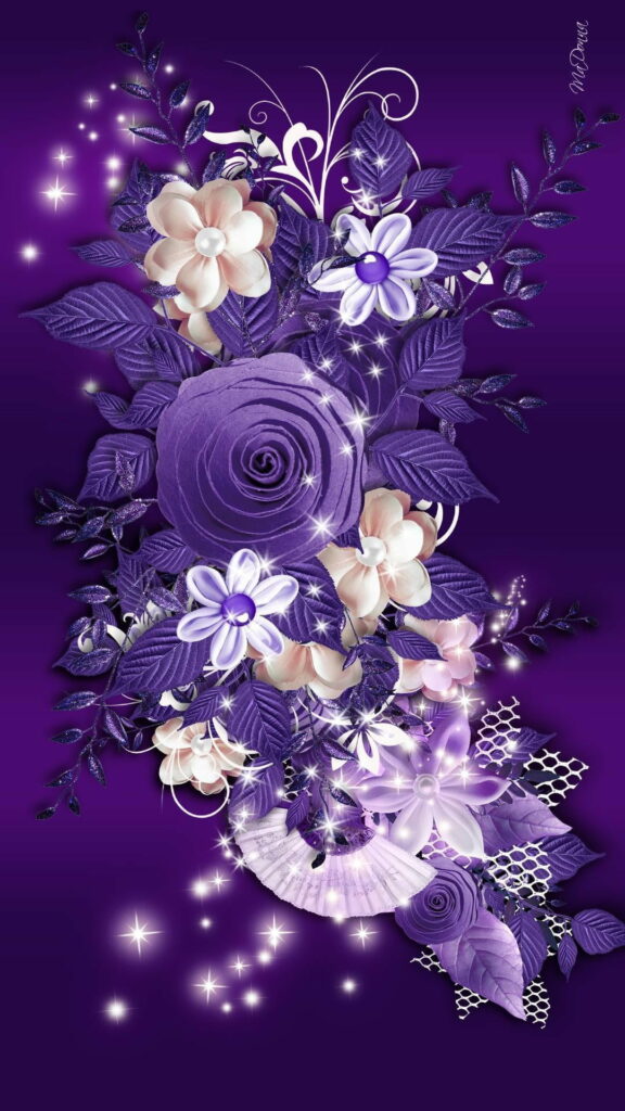 Purple Blooms: Enchanting HD Wallpaper of Delicate Flowers