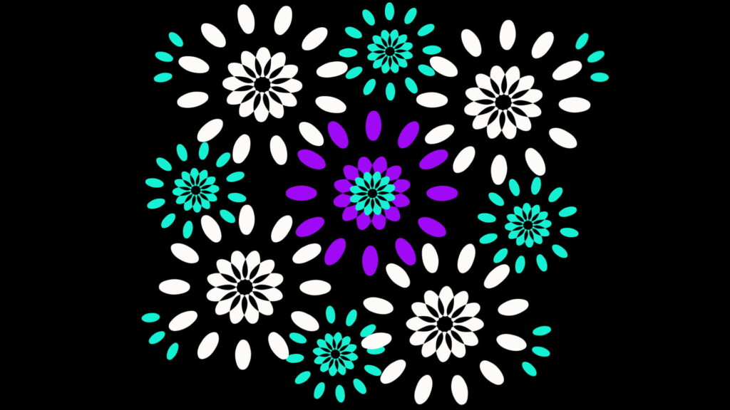 Bursting with Blooms: Vibrant Floral Kaleidoscope in High-Definition Vector Wallpaper