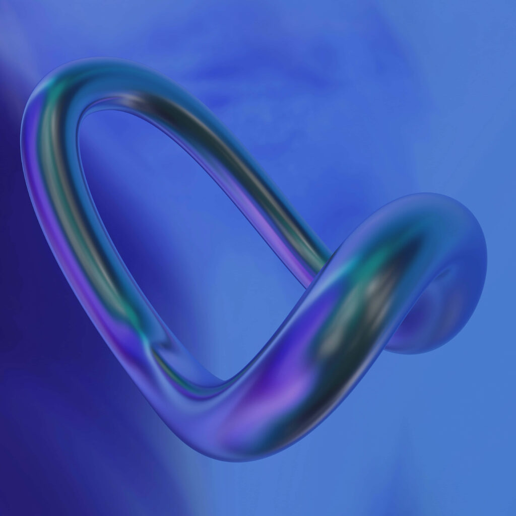 3D Abstract Geometric Wallpaper on Vibrant Blue Background