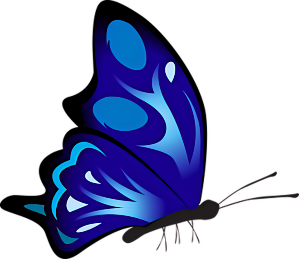 Vibrant Blue Abstract Butterfly Wallpaper with Intricate Patterns