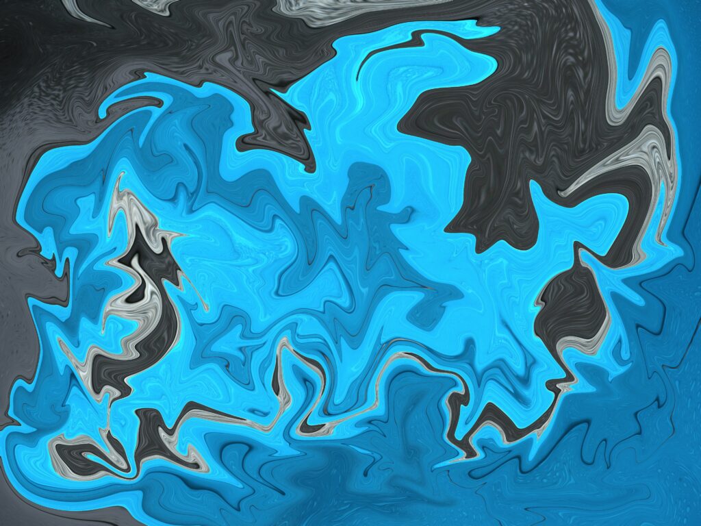Vibrant Blue Abstract Wallpaper: Fluid Waves & Marbled Design