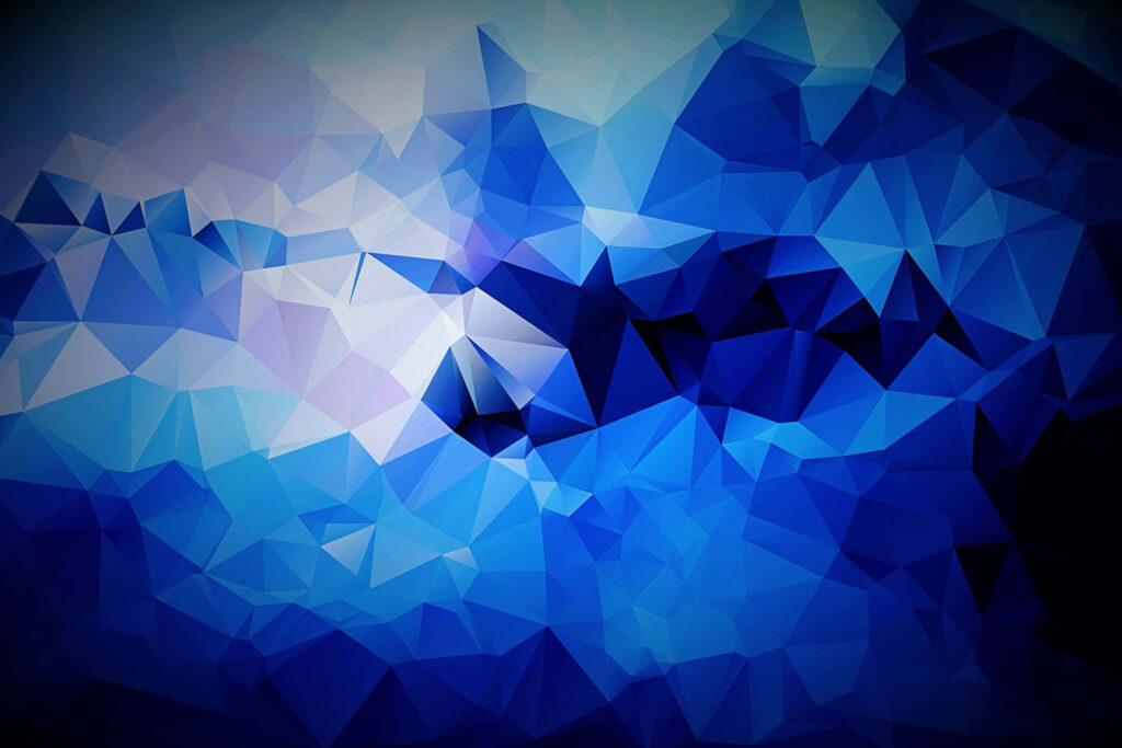 Vibrant Blue Abstract Wallpaper with Kaleidoscopic Geometric Design
