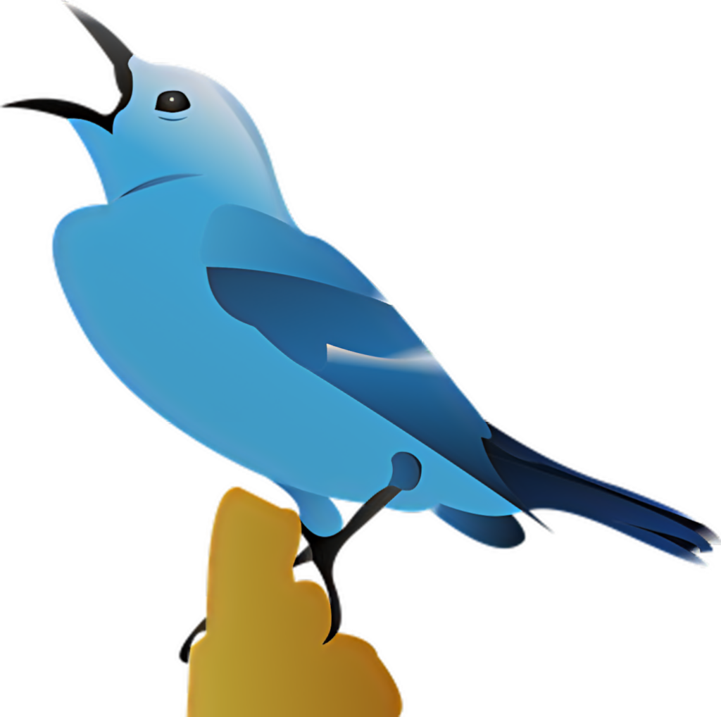 Vibrant Blue Bird Illustration Wallpaper - Modern Minimalist Design