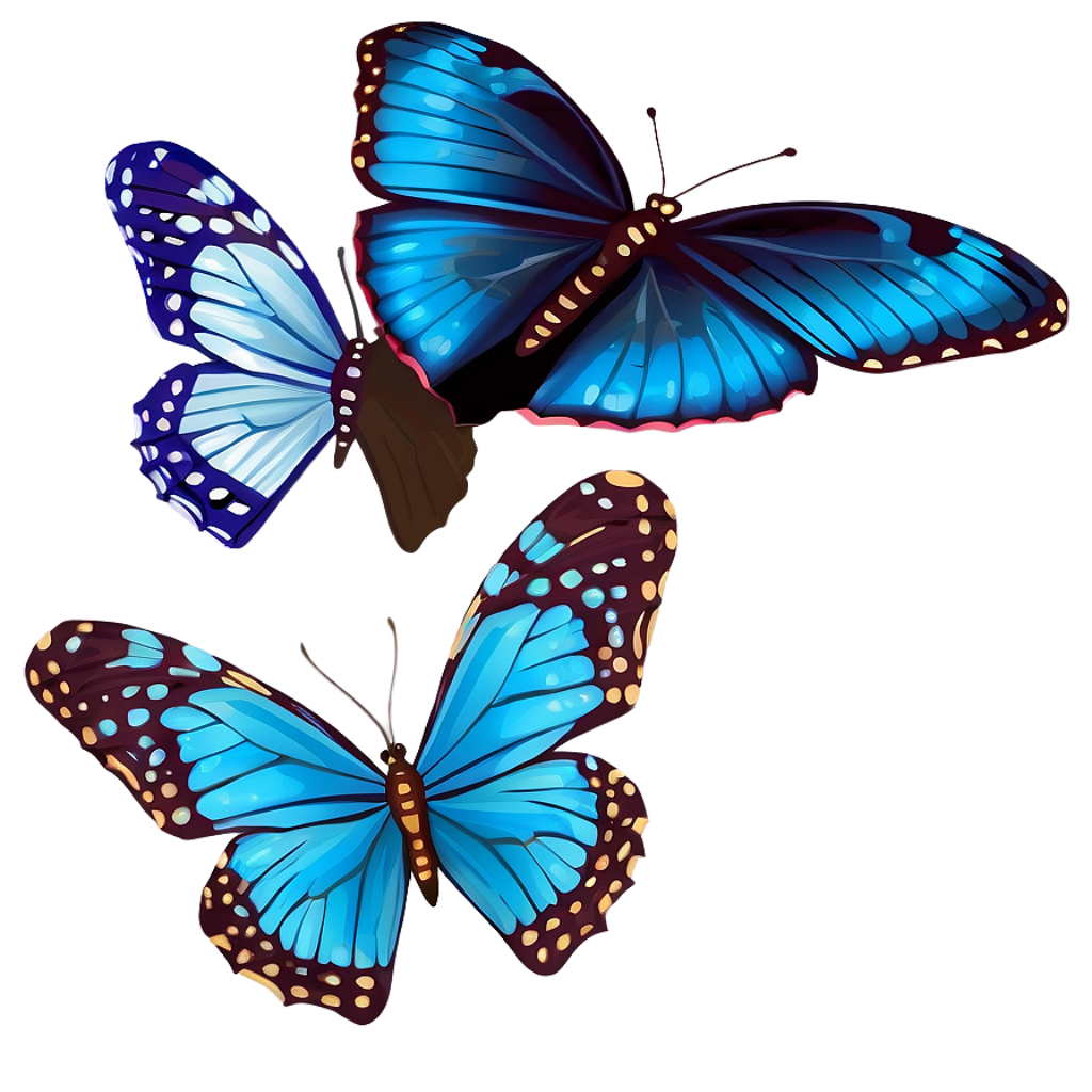 Vibrant Blue Butterflies Wallpaper with Intricate Wing Patterns