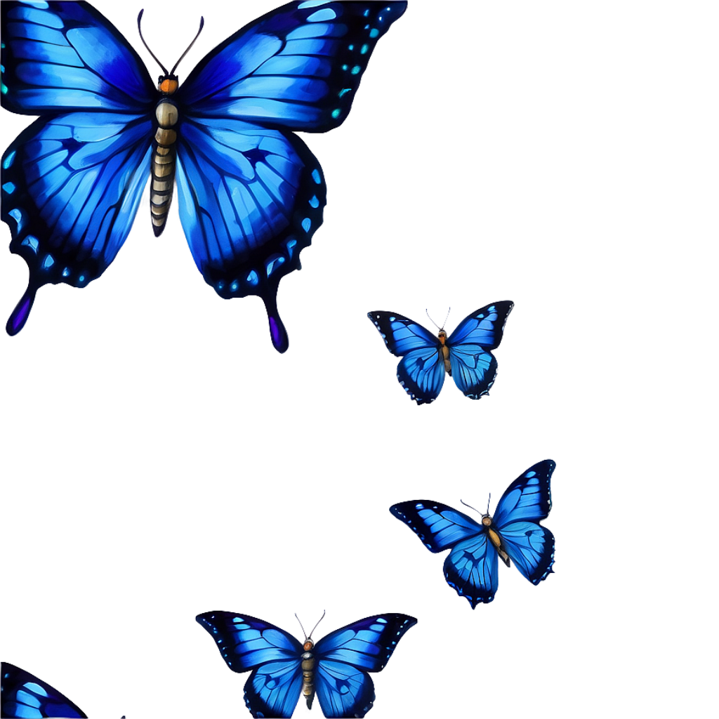 Vibrant Blue Butterflies Watercolor Wallpaper Background