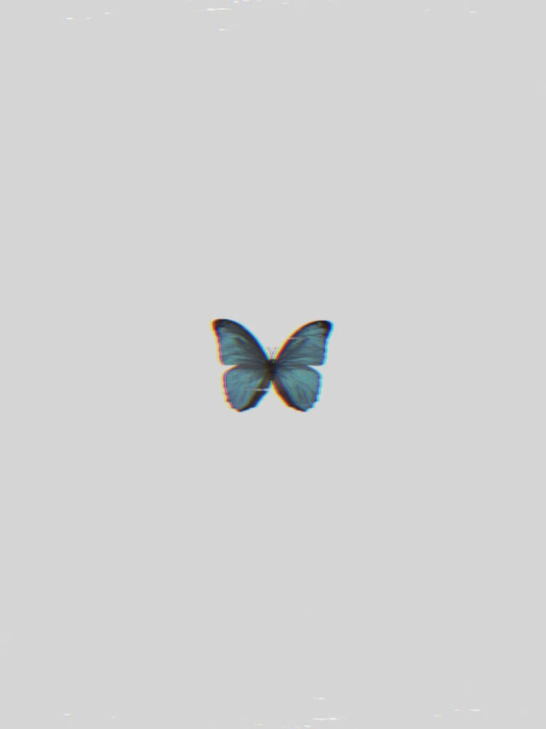 Vibrant Blue Butterfly Minimalistic Wallpaper Background