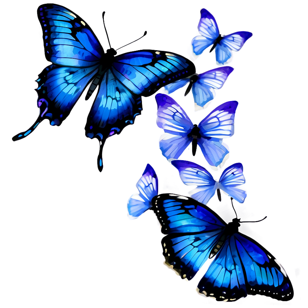 Serene Blue Butterfly Wallpaper: Watercolor Design for Tranquil Spaces