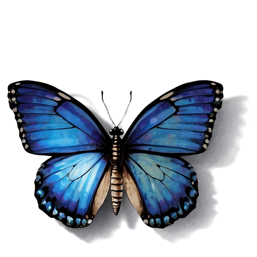 Vibrant Blue Butterfly Wallpaper: Intricate Patterns & Elegant Shadow