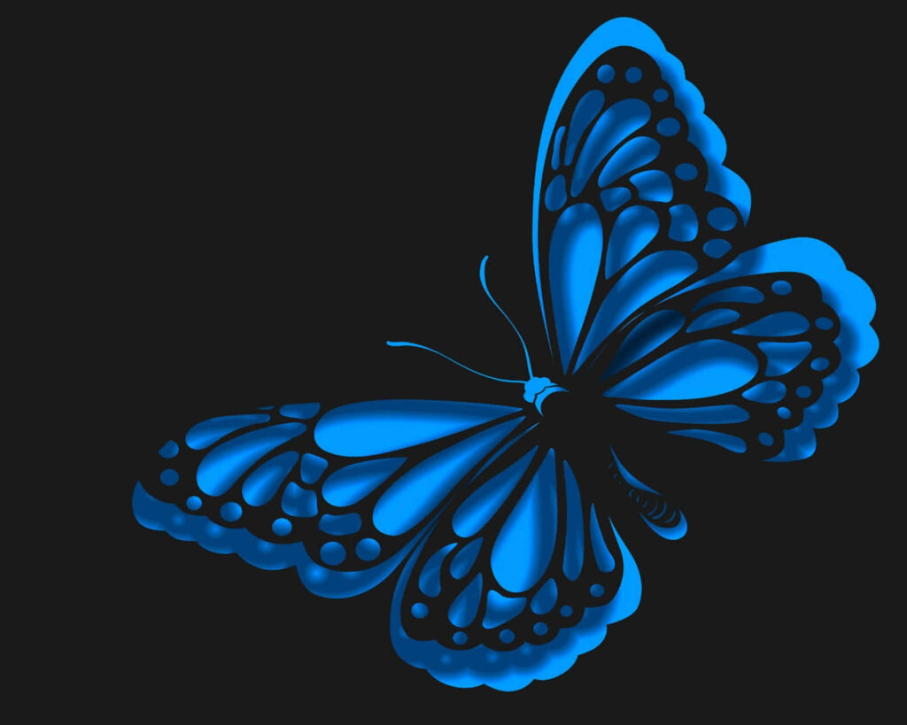Vibrant Blue Butterfly Wallpaper: Striking Intricate Patterns