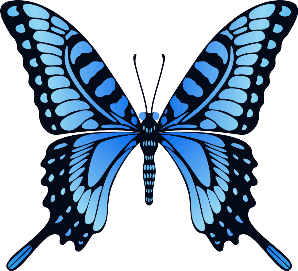 Vibrant Blue Butterfly Wallpaper: Stunning Illustrated Design